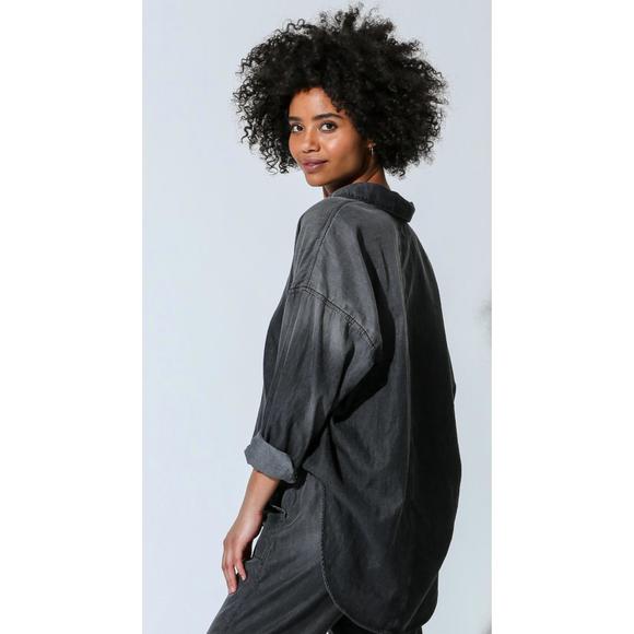 NEW ELECTRIC & ROSE hendrix button down shirt in vintage onyx - Picture 3 of 3